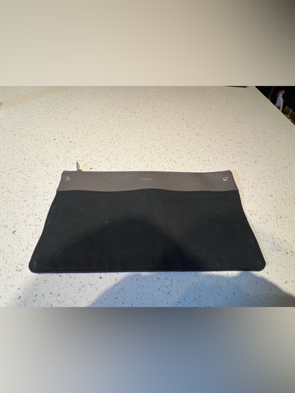 Saint Laurent Two-Tone Black and Brown Canvas pouch insert